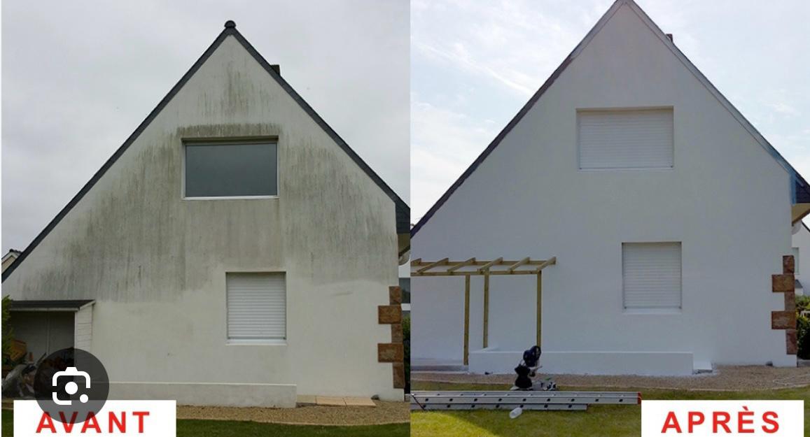 Avant après ravalement de façade maison blanche Haute-Savoie Stany Rénovation